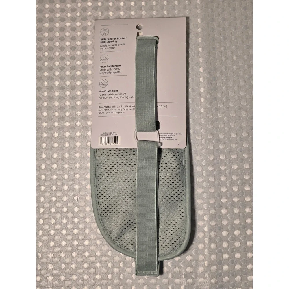 Open Story RFID Protected Belt Wallet Travel Money Pouch Sage Green 069066226
